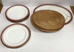 A set of eight pink and gilt decorated d