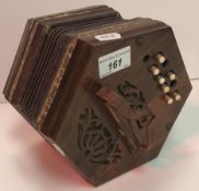 A 19th Century rosewood hexagonal concer