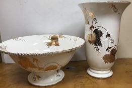 An unusual Poole Pottery gold leaf giftw