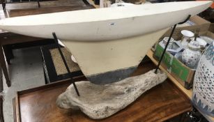 A vintage painted pond yacht with leaded