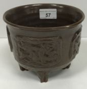 A Chinese specked brown/bronze glazed te