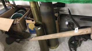 A collection of items to include a French Infantry helmet,