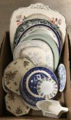 A box of assorted china ware