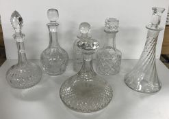 A collection of various cut glass ware to include a Thomas Webb onion-shaped decanter and stopper