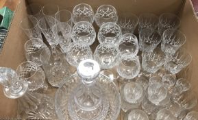 A collection of Thomas Webb pineapple cut drinking glasses to include wines, hocks, whisky balloons,