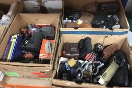 Three boxes of assorted camera equipment (3 boxes)