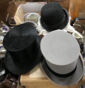 WITHDRAWN A black silk top hat, size 7