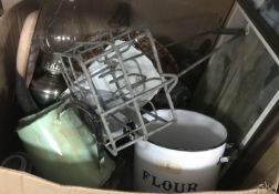 A box of assorted kitchenalia, etc.
