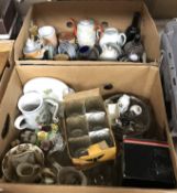 Two boxes of assorted china and glassware to include Japanese eggshell type tea set and another
