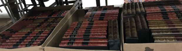 A large quantity of assorted box files with fake leather book bindings (3 boxes)