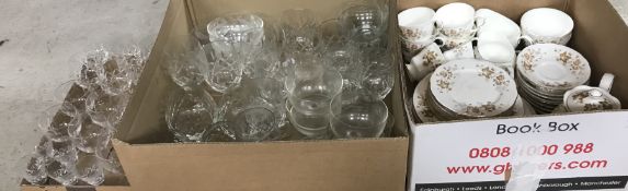 A box containing a Colclough tea set,