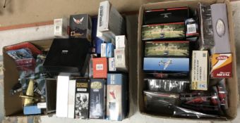 Three boxes of assorted Corgi and other model planes both RAF and Commercial,