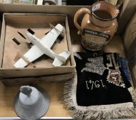 A collection of items comprising a Doulton Lambeth jug commemorating 