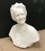 A Wedgwood biscuit fired Blanc de Chine/Parianware bust of Queen Elizabeth,