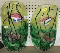 A pair of Ceredese type 'Aquarium' wall lights by Murano after a design by Alfredo Barbini