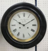 A circa 1900 French wall dial clock,