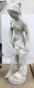 AFTER CHRISTOPHE-GABRIEL ALLEGRAIN A painted composition figure of 'Venus after bathing' stamped