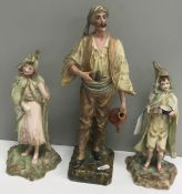 A pair of Nautilus porcelain polychrome