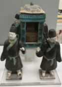 A Ming Dynasty glazed pottery funerary s