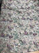 Three curtains in a cotton toile de joie in mushroom,