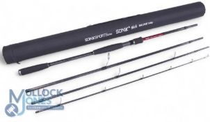 Sonik SK4 Travel Spin, 11' 4 piece Multi Plex High Torque Graphite rod, lure weight 15-30 grams,
