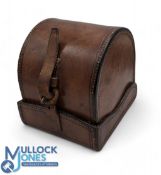 Hardy Bros block leather ‘D' shape reel case 4 ¼