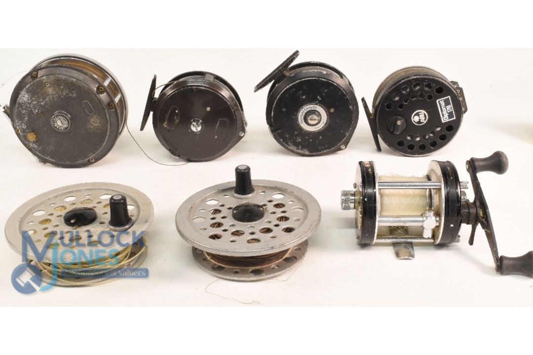 A large collection of reels, as follows: Shakespeare Beaulite alloy salmon fly reel with 2 spare - Image 2 of 2