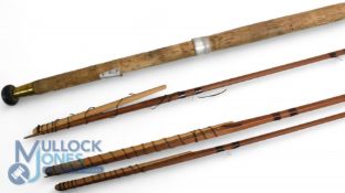 J S Sharpe Ltd Aberdeen split cane Scottie Brand salmon spliced fly rod - 13ft 3pc with spare tip,