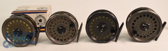 A collection of Gladding Intrepid alloy trout fly reels, as follows: Regular 3 3/8