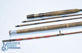 A scarce Hatton Bros Maker of Hereford, whole cane trout spliced fly rod, 10ft 2pc with spare tip,