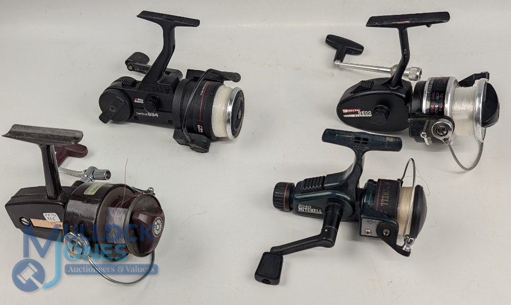 4x Fixed spool reels features Garcia 9600 made in Japan, black finish, plus Abu Garcia 854 reel in - Image 2 of 2