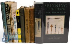 10x Fishing Books - Spinning up to Date Trout, Salmon & Pike c1937 Jock Scott, Exmoor Streams