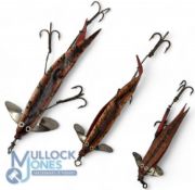 A collection of 3 Hardy Bros Swallow Tail Fishing Lures, a 5 1/2