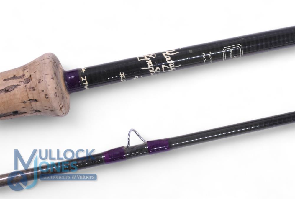 Hardy Favourite Graphite Fly rod, 9' 2 piece, line rate #6/7, purple whipped guides, cork handle - Image 2 of 3