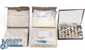 Three Leather Fishing Wallets, for Flies, Leaders, Cast, Lines, the fly wallet has 2 aluminium