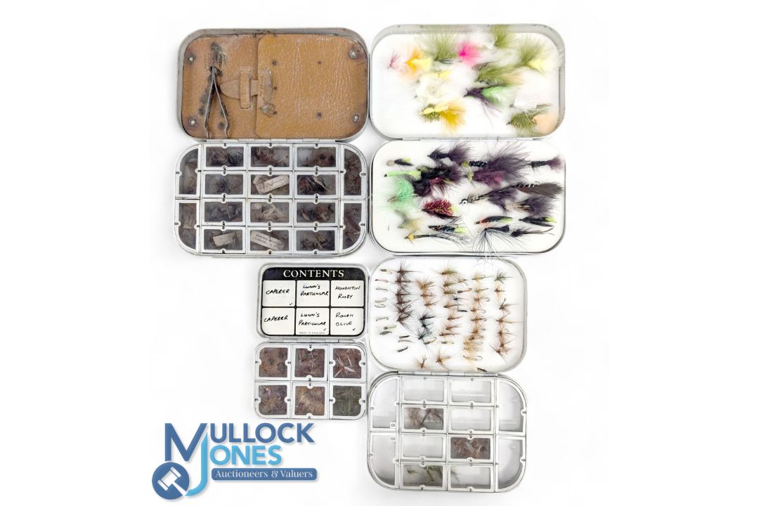 Four Richard Wheatley Slimalloy Fly Fishing Boxes- to include lidded compartments, small and large