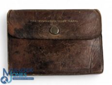 A Hardy Brothers the Houghton hide cast case / wallet with a small amount of leader line Orvis Hardy