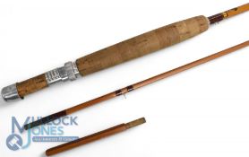 J S Sharpe Ltd Aberdeen - The Eighty Eight Scottie Brand split cane trout fly rod - 9ft 2pc, line