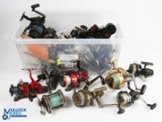 Large selection of assorted reels and parts for spares and repairs: including fixed spool,