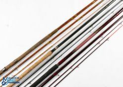 Various Fishing Rods - to incl Daiwa hollow glass match rod 13ft 6in 3 piece with 24