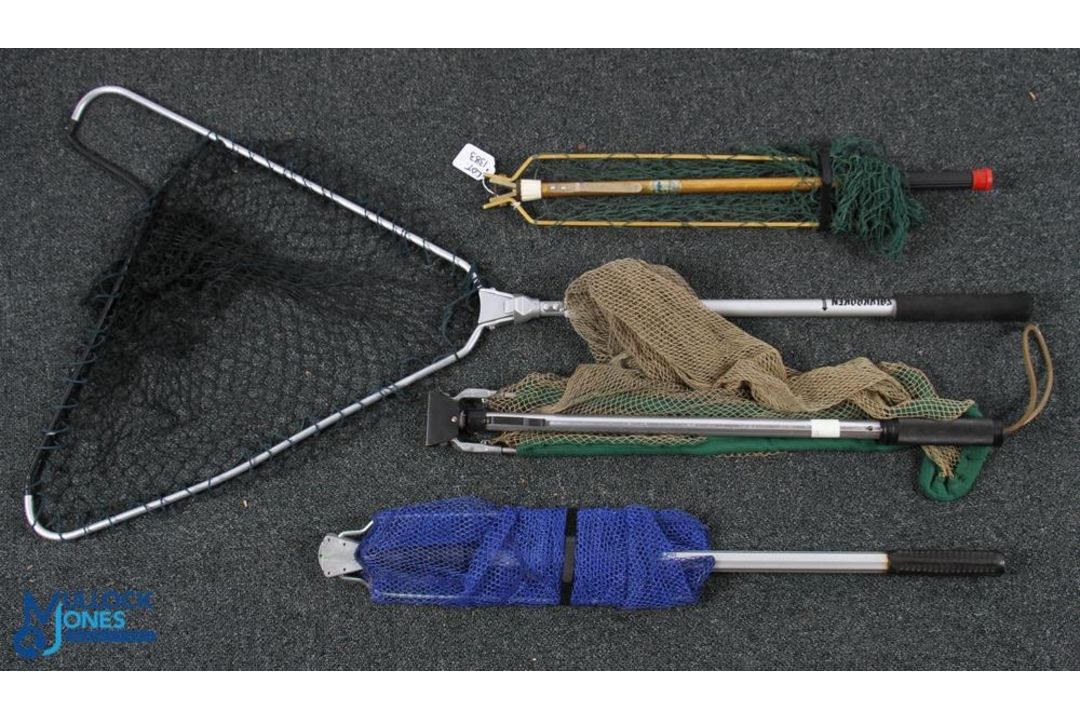 4x Folding Landing Nets, with makers of Germina, Solvkroken 2 unbranded in good clean light used