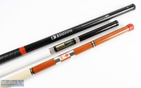 3x Carbon Fishing Poles, a Shakespeare No.1063b 1.5m, Leac springless 6m, DAM Black Shadow II 5m -