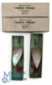 Vintage Boxed Pair Horton Vibro Pearl Spinner Lures size 2 - unused