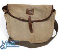 Hardy canvas and leather trout bag - canvas leather edged bag with one internal large pocket and 2