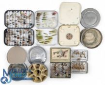 Fly Fishing Boxes Cast Tins, a collection of 5 assorted fly boxes - to include tins by R Wheatley