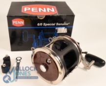 Penn 6/0 Special Senator reel, model 114H2, high speed model, red end plates, star drag, free spool,