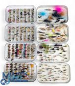 Four Richard Wheatley Slimalloy Fly Fishing Boxes, a 140-hook case, two foam back cases, and good