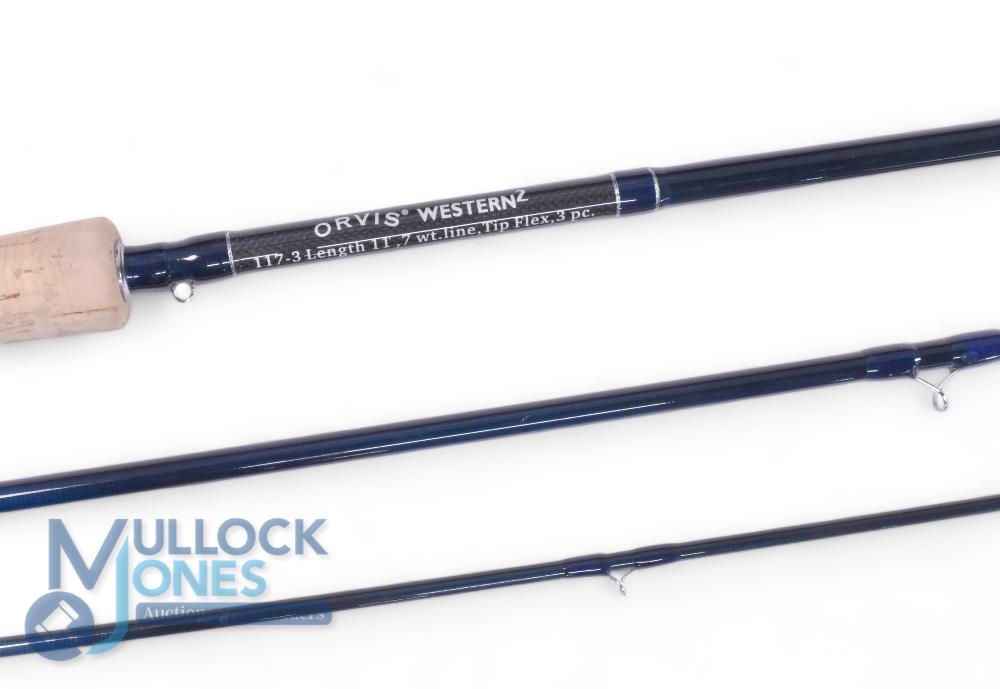 Orvis Western 2, 11' 3 piece Graphite trout fly rod, line rate #7, Tip Flex, cork handle with - Image 2 of 3