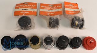 A collection of Abu new and used spools, as follows: New 970270, 970354, 970224. 4x Cardinals size