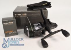 Fox Stratos FS1000 spinning reel and spare spool appears in good, clean condition, very little